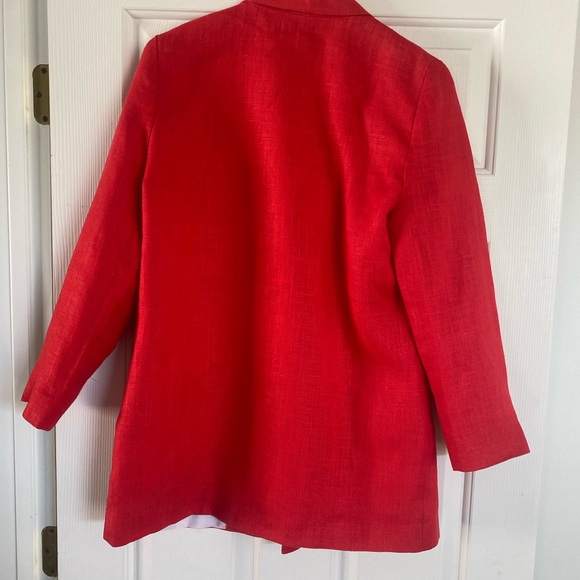 Vintage Red Linen Blazer - Picture 3 of 3